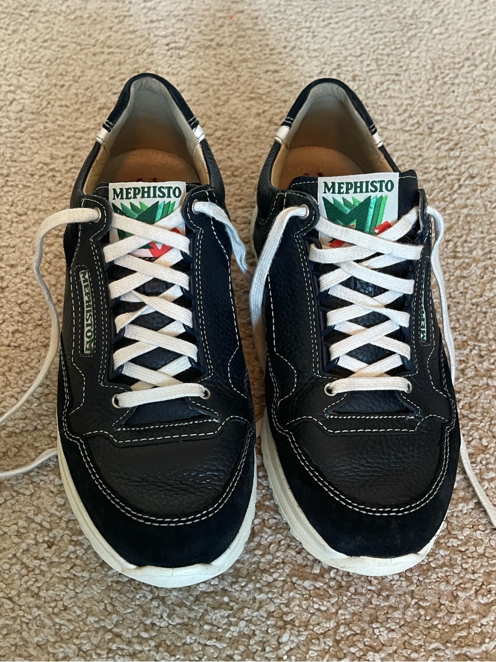 Mephisto Jansen Leather And Suede Sneakers Men’s Size 7 Women’s 9